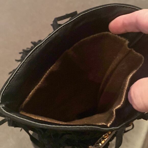 Women’s Black Fringed Tassel Faux Suede HighHeel KneeHigh Boot Size 41 (10.5 US) - Picture 6 of 14